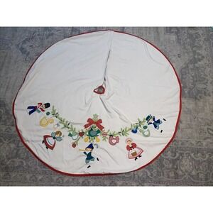 Christmas Tree Skirt House of Hatten Dancers Angels Soldiers‎ Red Trim 58"